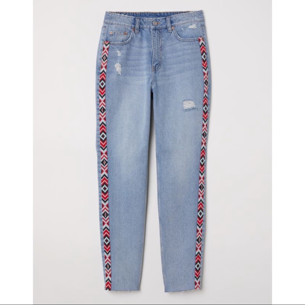 Divided H&M Slim Mom Light Denim Blue Jeans Sz 14